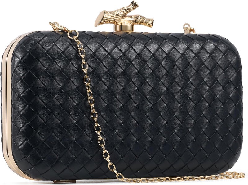 CHUNLI Clutch Purses for Women Evening/Wedding Chic Woven Bag Formal PU Leather Purse Designer Handbags for Women - Image 2